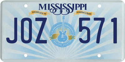 MS license plate JOZ571