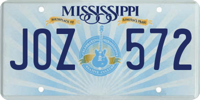 MS license plate JOZ572