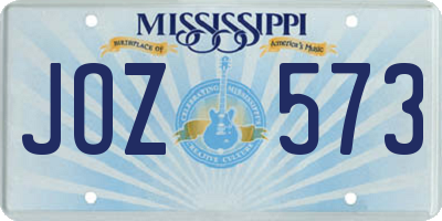 MS license plate JOZ573