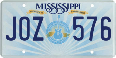 MS license plate JOZ576