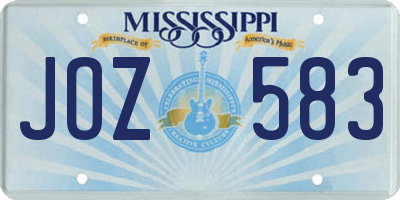 MS license plate JOZ583