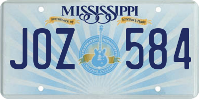 MS license plate JOZ584
