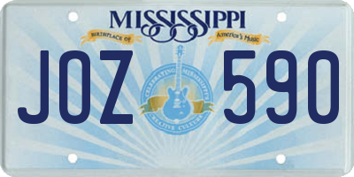 MS license plate JOZ590
