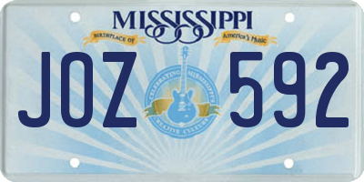 MS license plate JOZ592