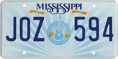 MS license plate JOZ594