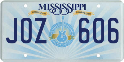 MS license plate JOZ606
