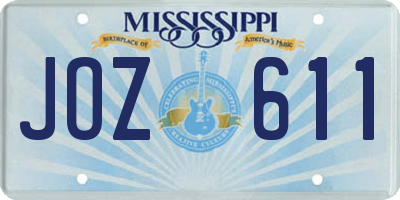 MS license plate JOZ611