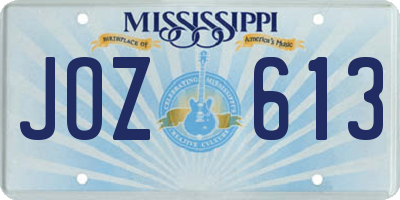 MS license plate JOZ613
