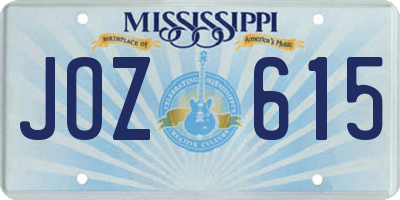 MS license plate JOZ615