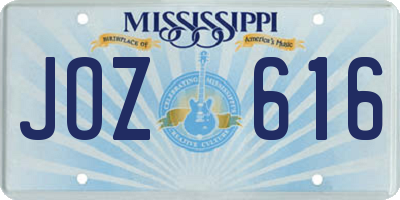 MS license plate JOZ616