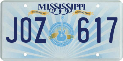 MS license plate JOZ617