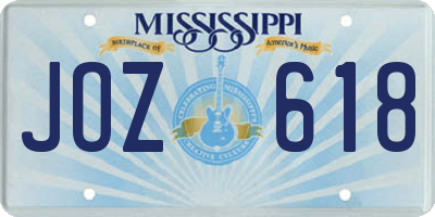 MS license plate JOZ618