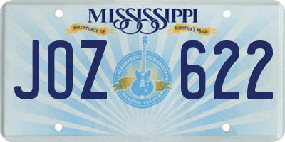 MS license plate JOZ622