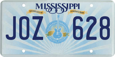 MS license plate JOZ628