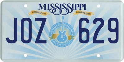 MS license plate JOZ629
