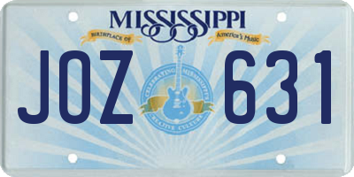 MS license plate JOZ631