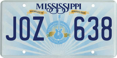 MS license plate JOZ638