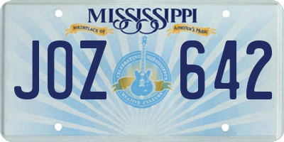 MS license plate JOZ642