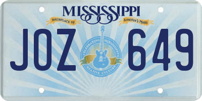 MS license plate JOZ649