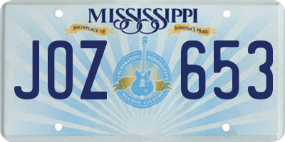 MS license plate JOZ653