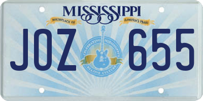 MS license plate JOZ655