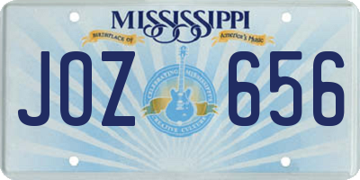 MS license plate JOZ656