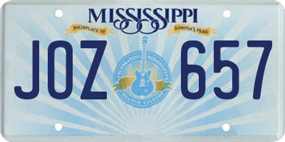 MS license plate JOZ657