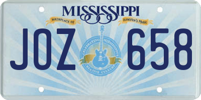 MS license plate JOZ658