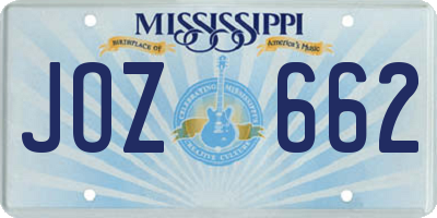 MS license plate JOZ662