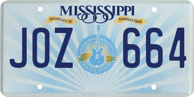 MS license plate JOZ664