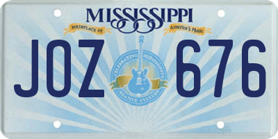 MS license plate JOZ676