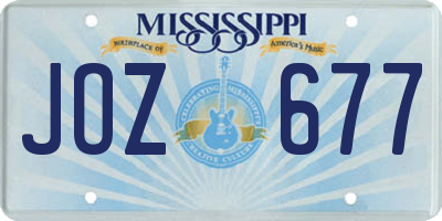 MS license plate JOZ677