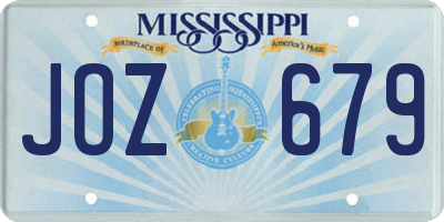 MS license plate JOZ679