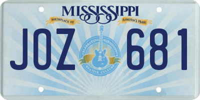MS license plate JOZ681