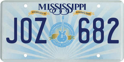 MS license plate JOZ682