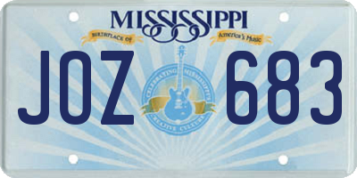 MS license plate JOZ683