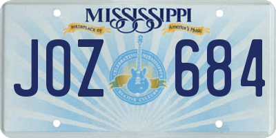MS license plate JOZ684
