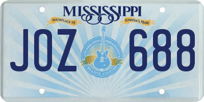 MS license plate JOZ688