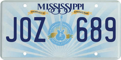 MS license plate JOZ689