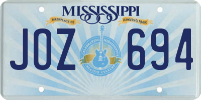 MS license plate JOZ694