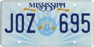 MS license plate JOZ695