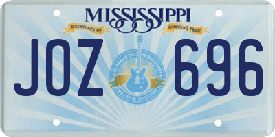 MS license plate JOZ696