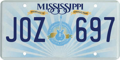 MS license plate JOZ697