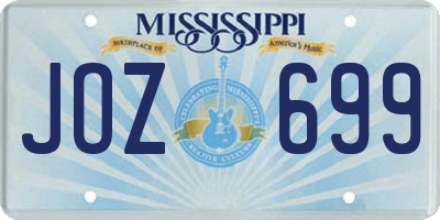 MS license plate JOZ699
