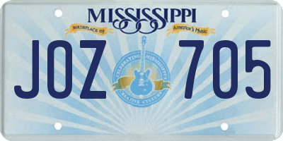 MS license plate JOZ705