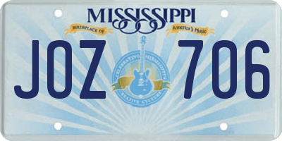 MS license plate JOZ706