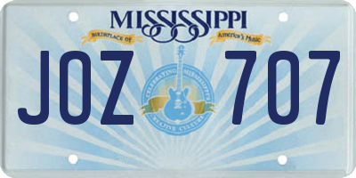 MS license plate JOZ707