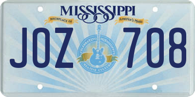 MS license plate JOZ708