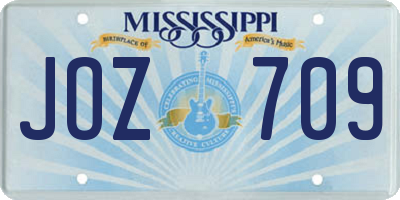 MS license plate JOZ709