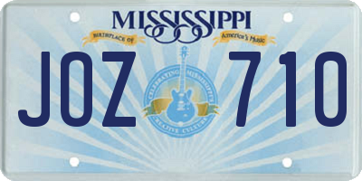 MS license plate JOZ710